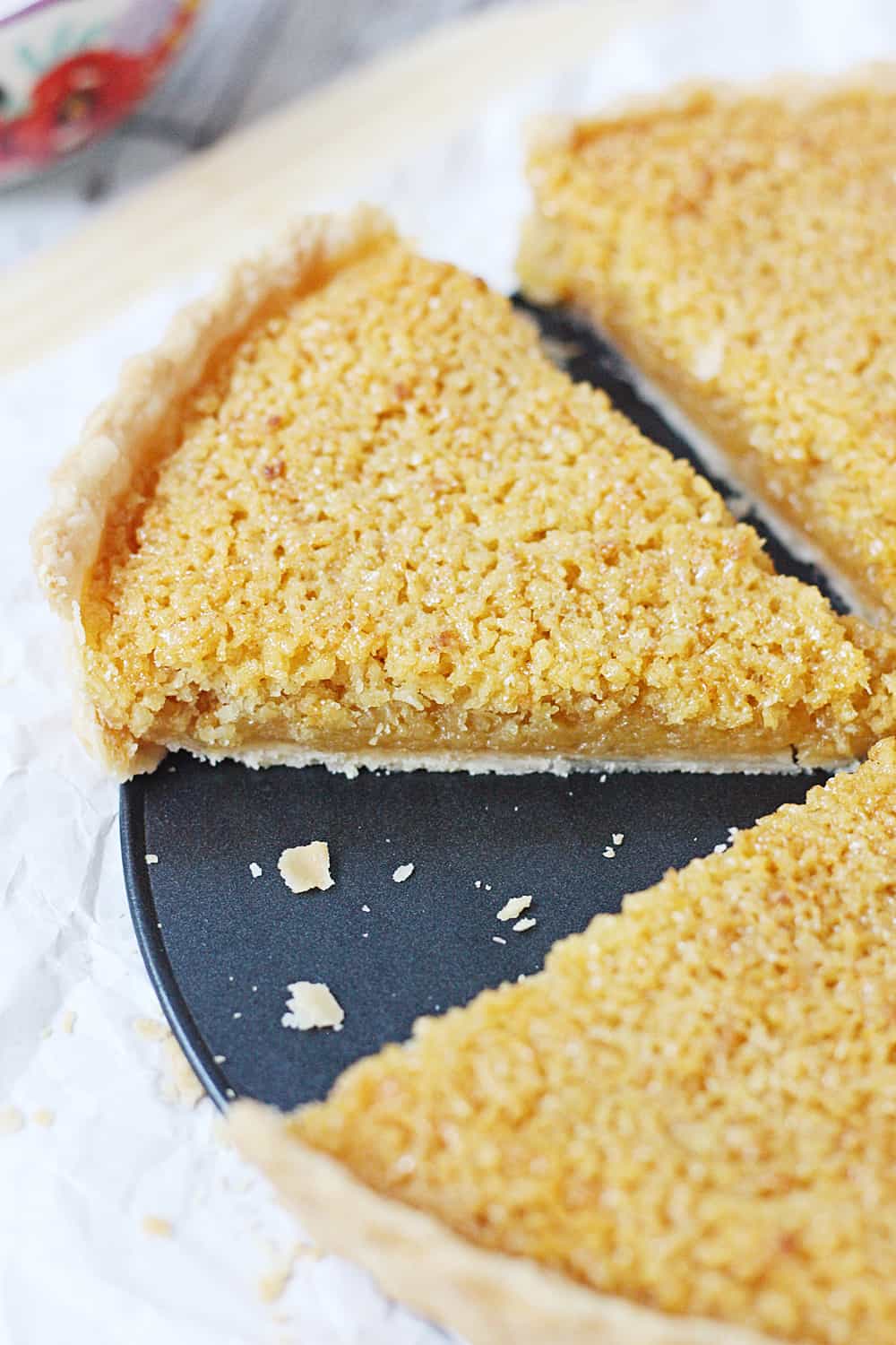 EASY Treacle Tart close-up.