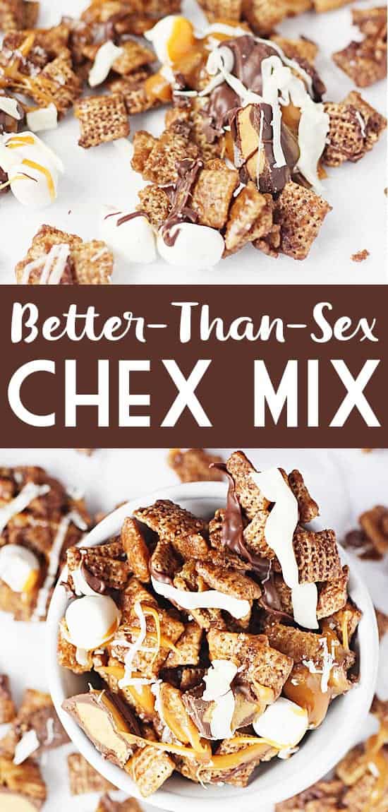 Better Than Sex Chex Mix Half Scratched