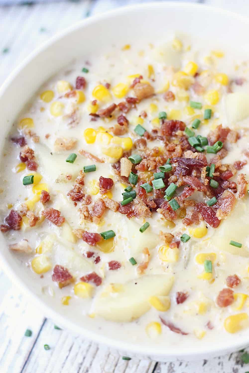 Easy Slow Cooker Corn Chowder close-up