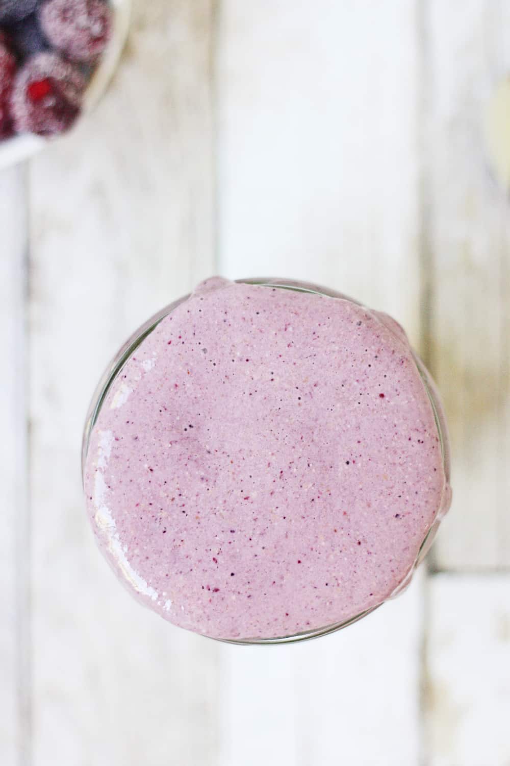 Mixed Berry Protein Smoothie - This mixed berry protein smoothie combines frozen berries, Greek yogurt, steel-cut oats, and protein powder for a healthy, delicious breakfast shake to start your day! #smoothie #proteinshake #proteinsmoothie #shake #breakfast #recipe #berry #halfscratched #ad #easyrecipe