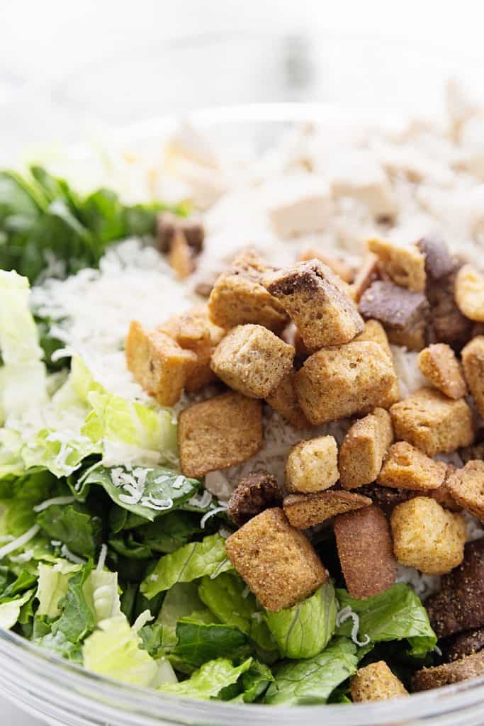 Best Bowtie Chicken Caesar Salad HalfScratched