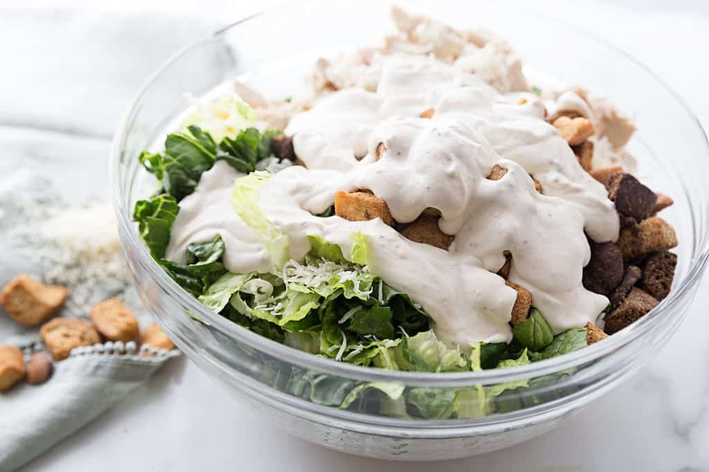 Best Bowtie Chicken Caesar Salad HalfScratched