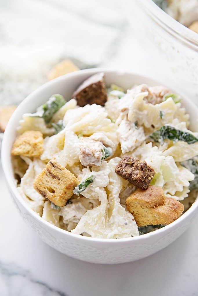 Best Bowtie Chicken Caesar Salad HalfScratched