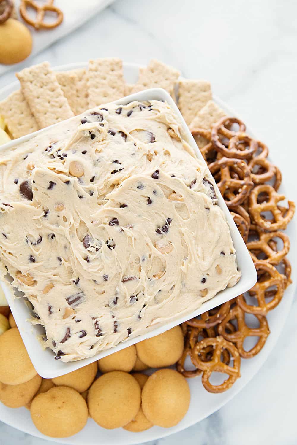 Peanut Butter Cookie Dough Dip top view.