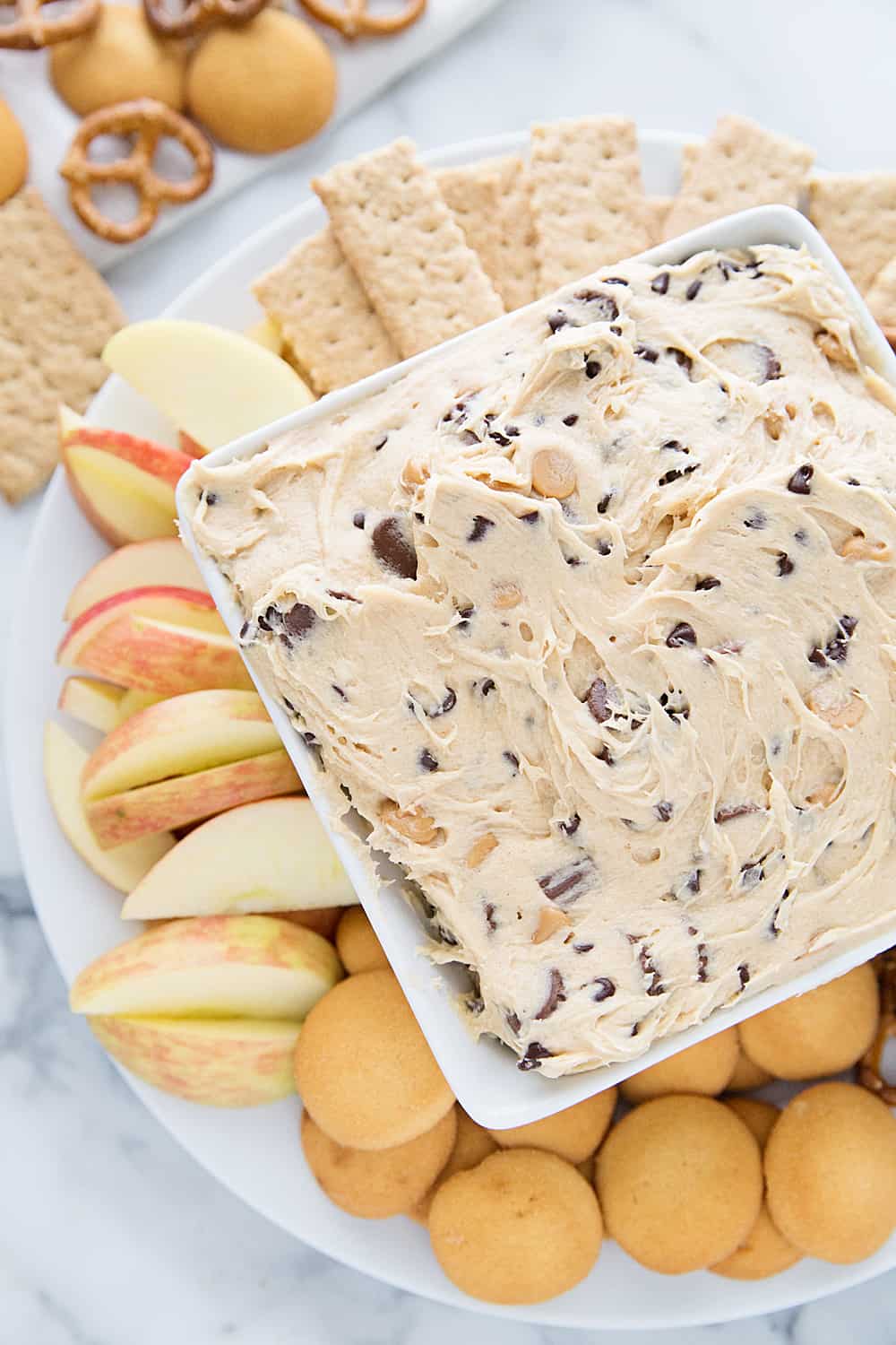 Peanut Butter Cookie Dough Dip top view.