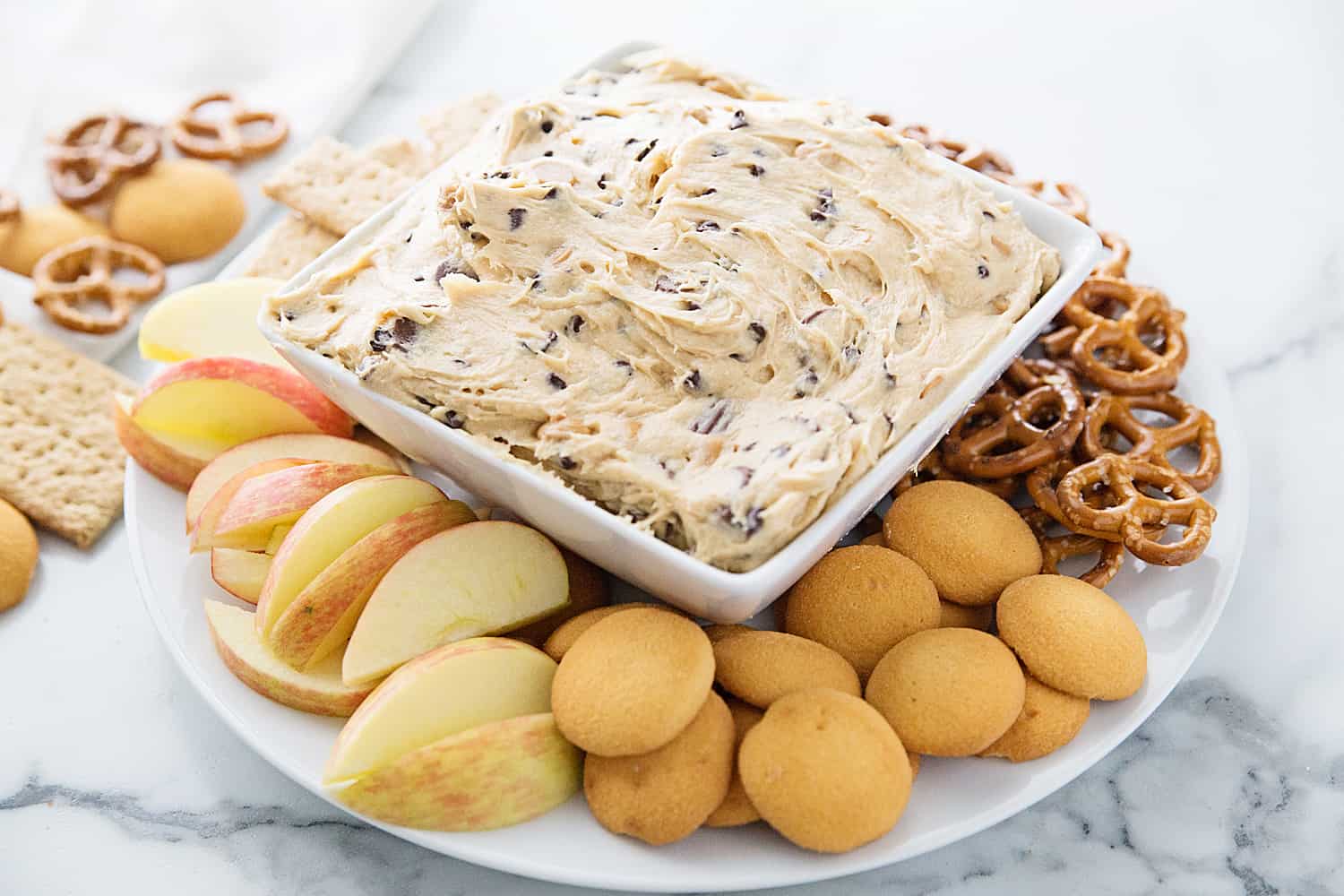 Peanut Butter Cookie Dough Dip side view.