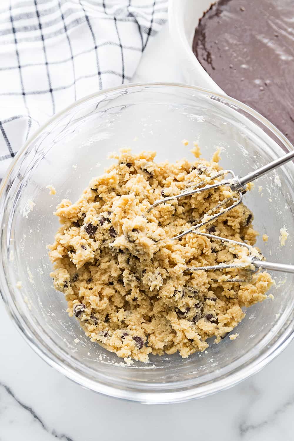 Easy Brookies ingredients being mixed.