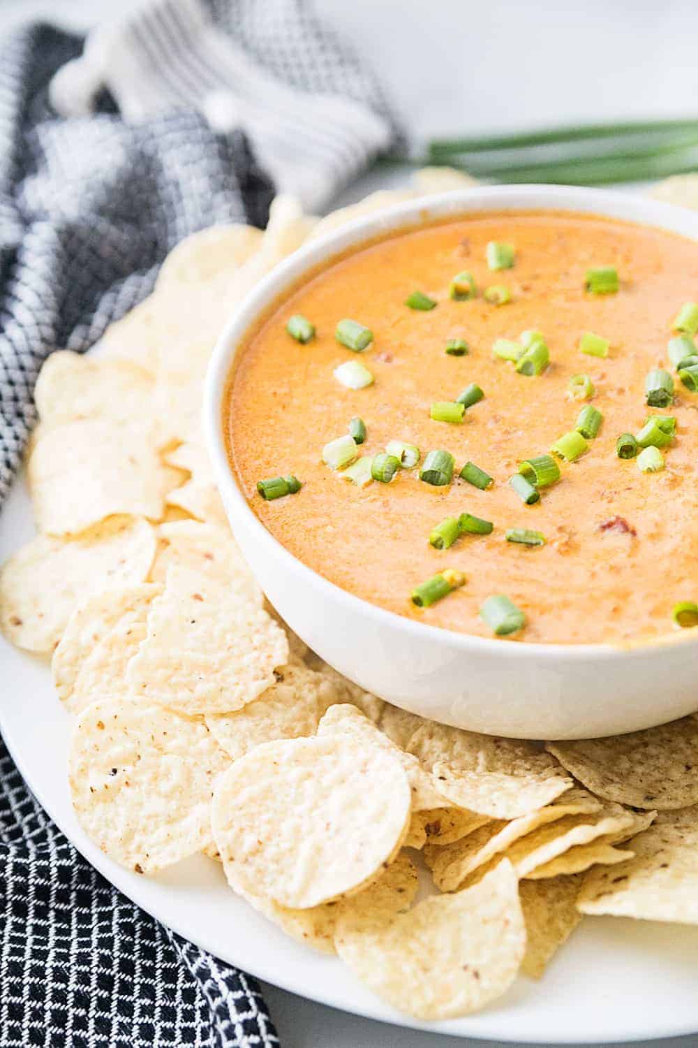 Ready for an extra cheesy, slightly spicy appetizer family and friends will devour in record time? Whip up some easy chorizo cheese dip. Your guests--and your taste buds--will thank you. #halfscratched #chorizo #chorizodip #appetizer #cheese #easyrecipe #baking #cooking #holidayrecipe #gamedayrecipe