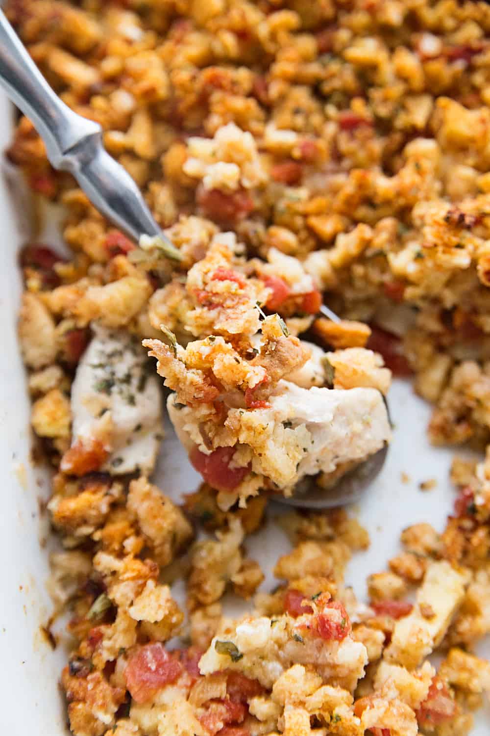 Easy Bruschetta Chicken Bake - Half-Scratched