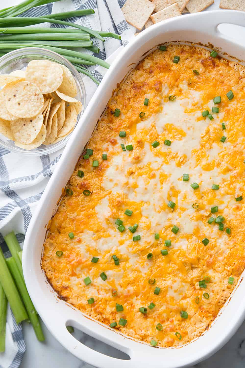 Best Buffalo Chicken Dip fresh from the oven.