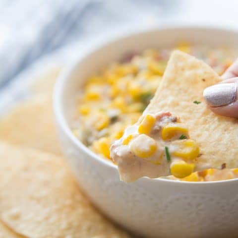 Slow Cooker Cheesy Hot Corn Dip