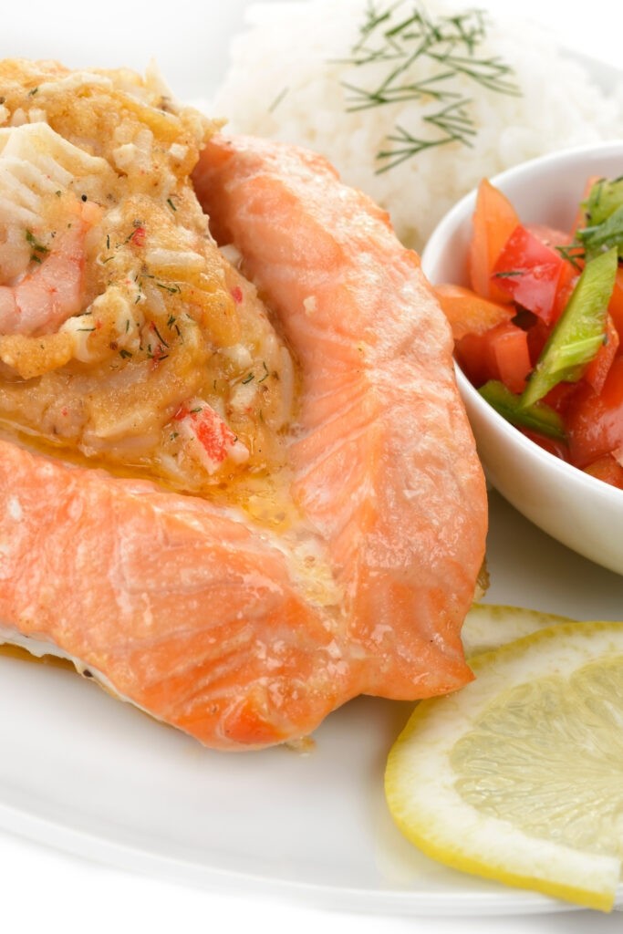 Raw costco stuffed salmon