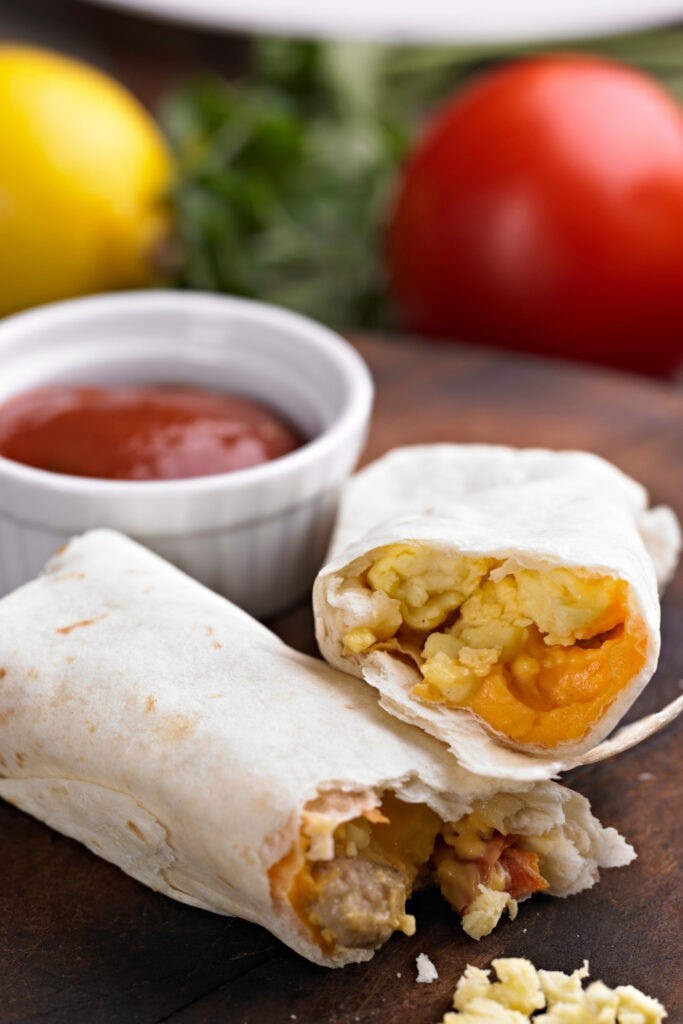 El Monterey Burritos In Air Fryer with red sauce