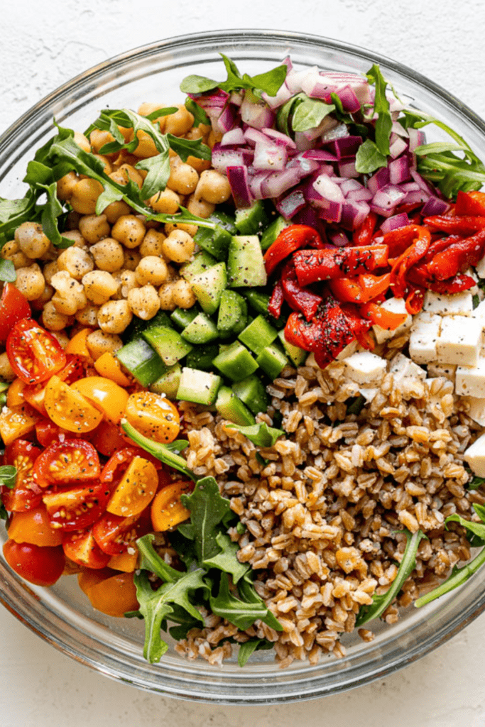 mediterranean farro salad