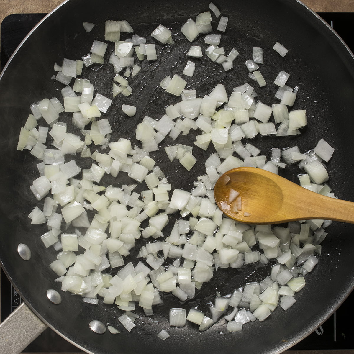 Frying onions