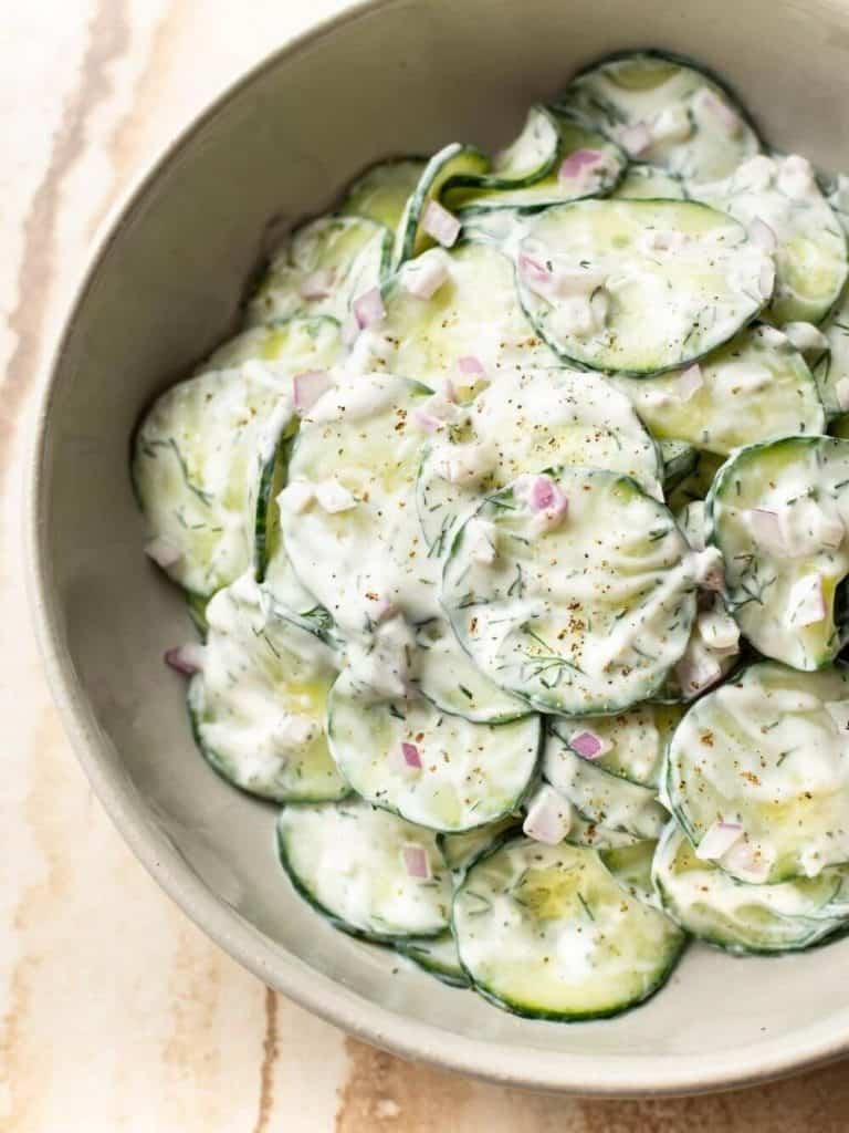 German Cucumber Salad With Mayonnaise