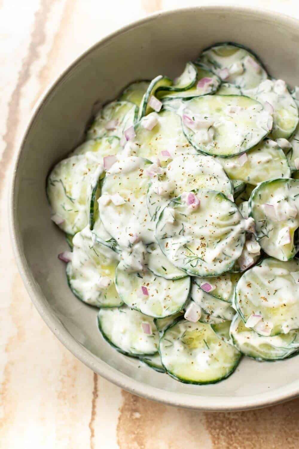 German Cucumber Salad With Mayonnaise