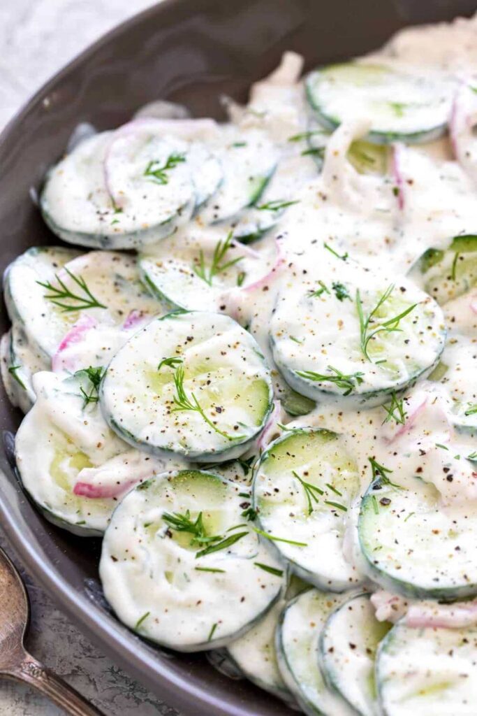 Cucumber Sour Cream Salad Dill