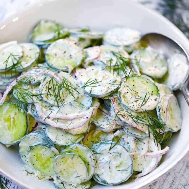 Cucumber Sour Cream Salad Dill