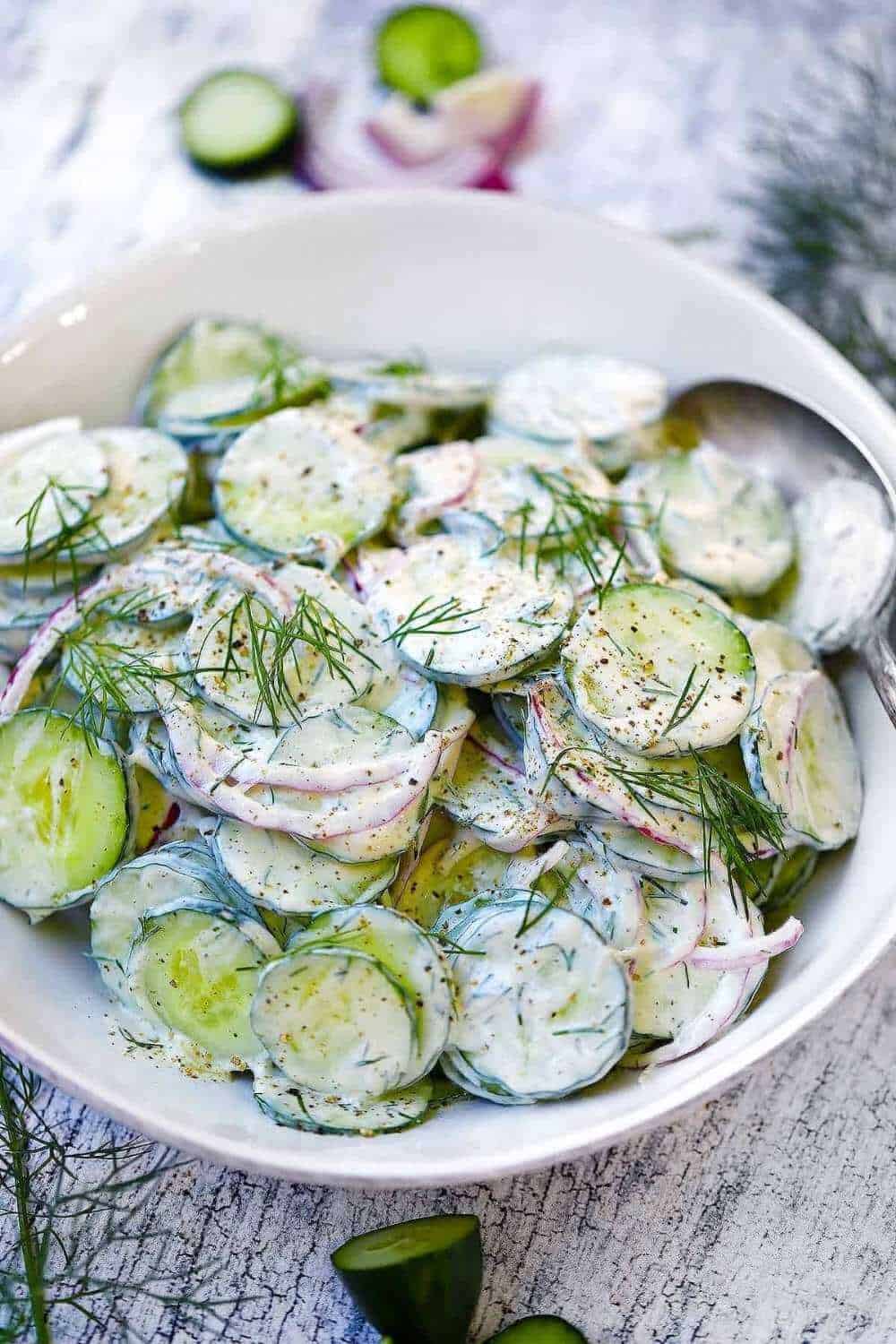 Top 19 cucumber sour cream salad 1 Cucumber Sour Cream Salad With Dill