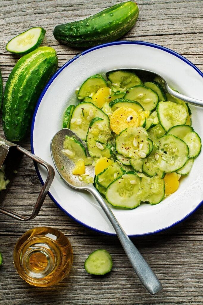 Cucumber Salad With Vinegar And Sugar