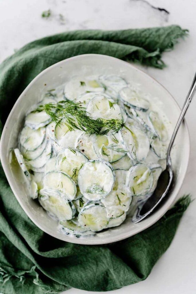 Cucumber Sour Cream Salad Dill