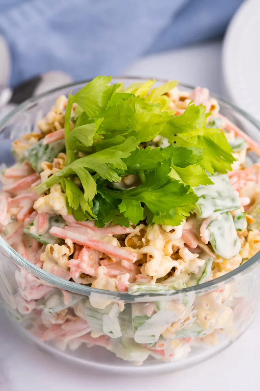 Crunchy Popcorn Salad with Snap Peas