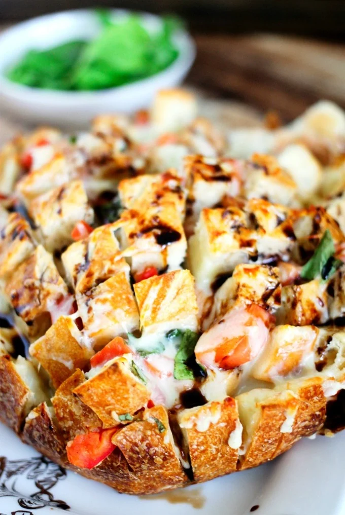 Caprese Stuffed Pull Apart Bread