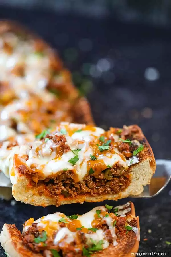 Sloppy Joes Stuffed Cheesy Bread