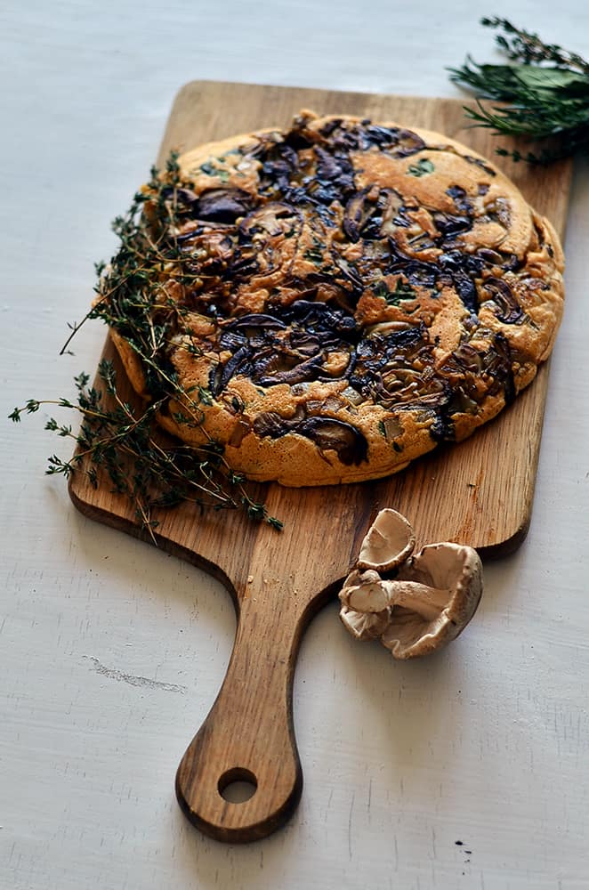 Three Mushroom & Thyme Chickpea Pancake