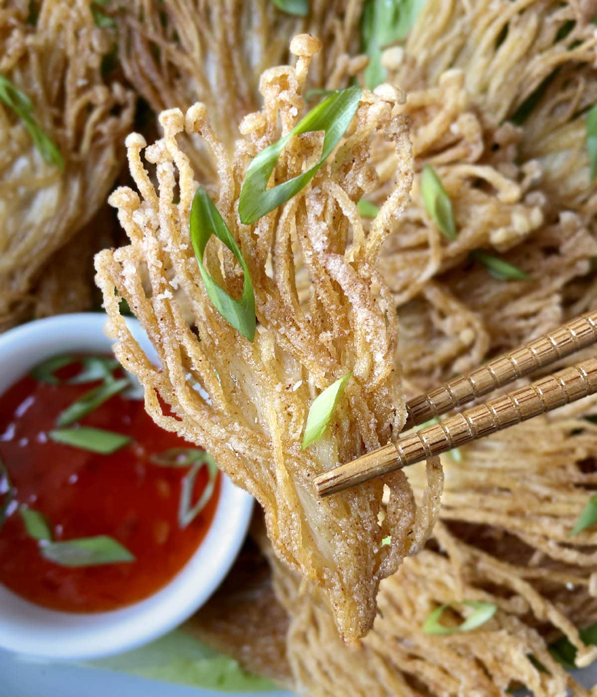 Pan-Fried Crispy Enoki Mushrooms