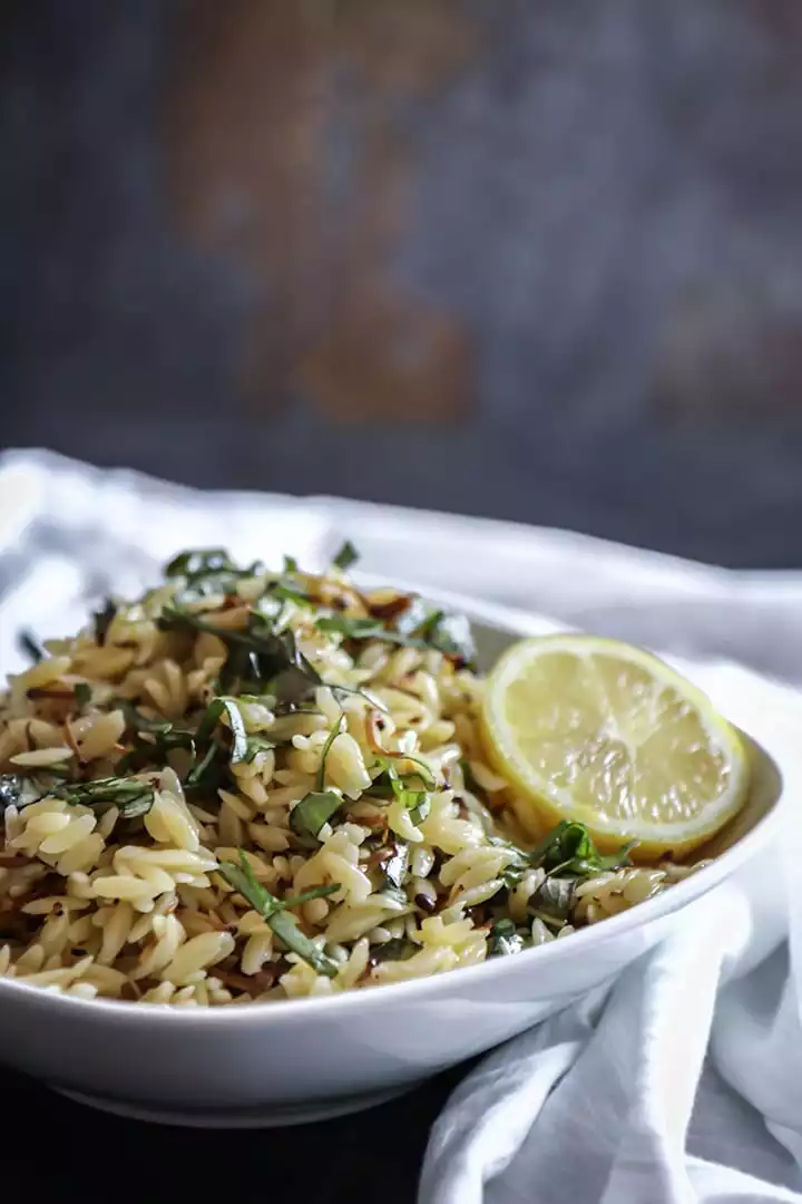 Enoki Mushroom Orzo Salad