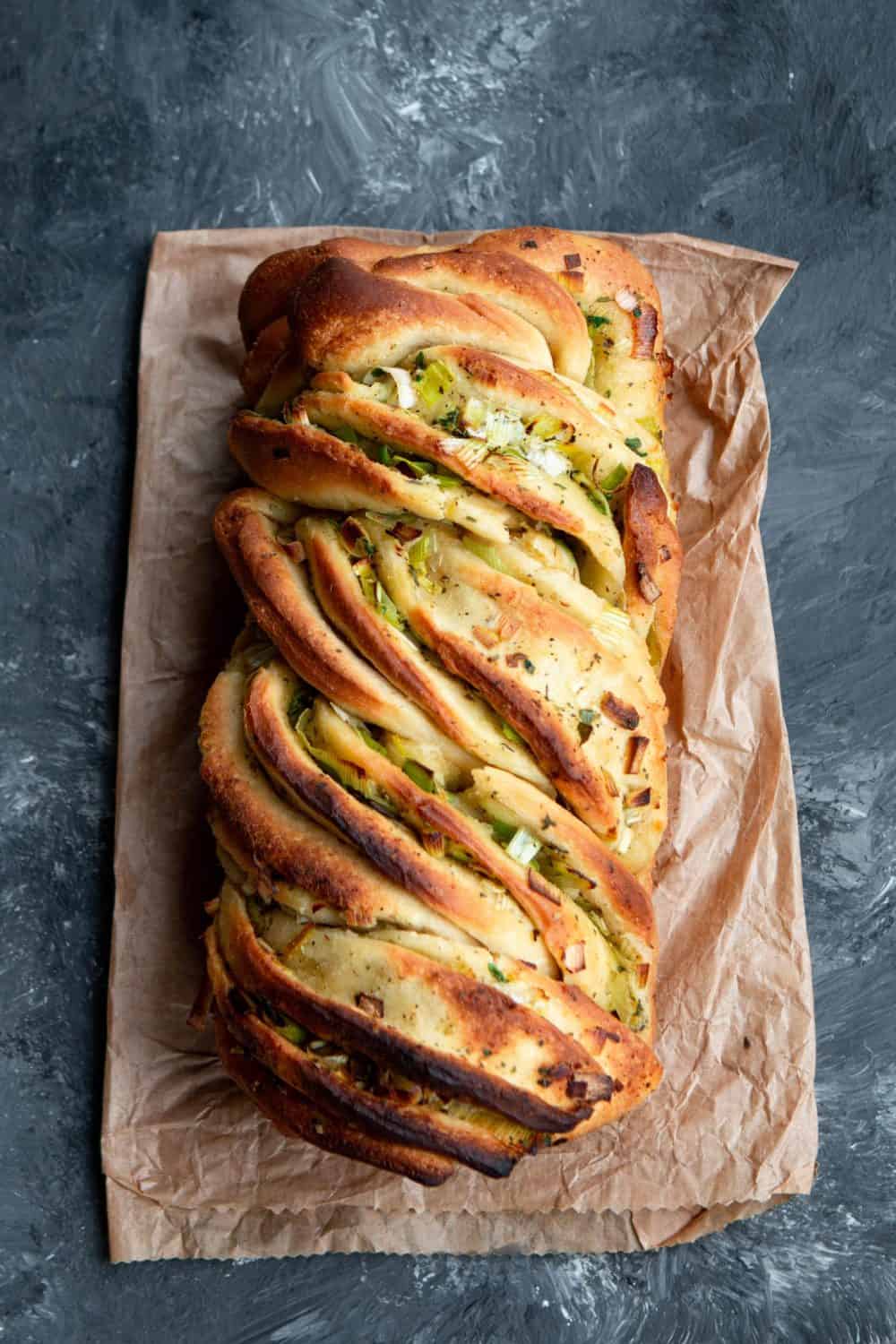 Garlic and Leek Twist Bread