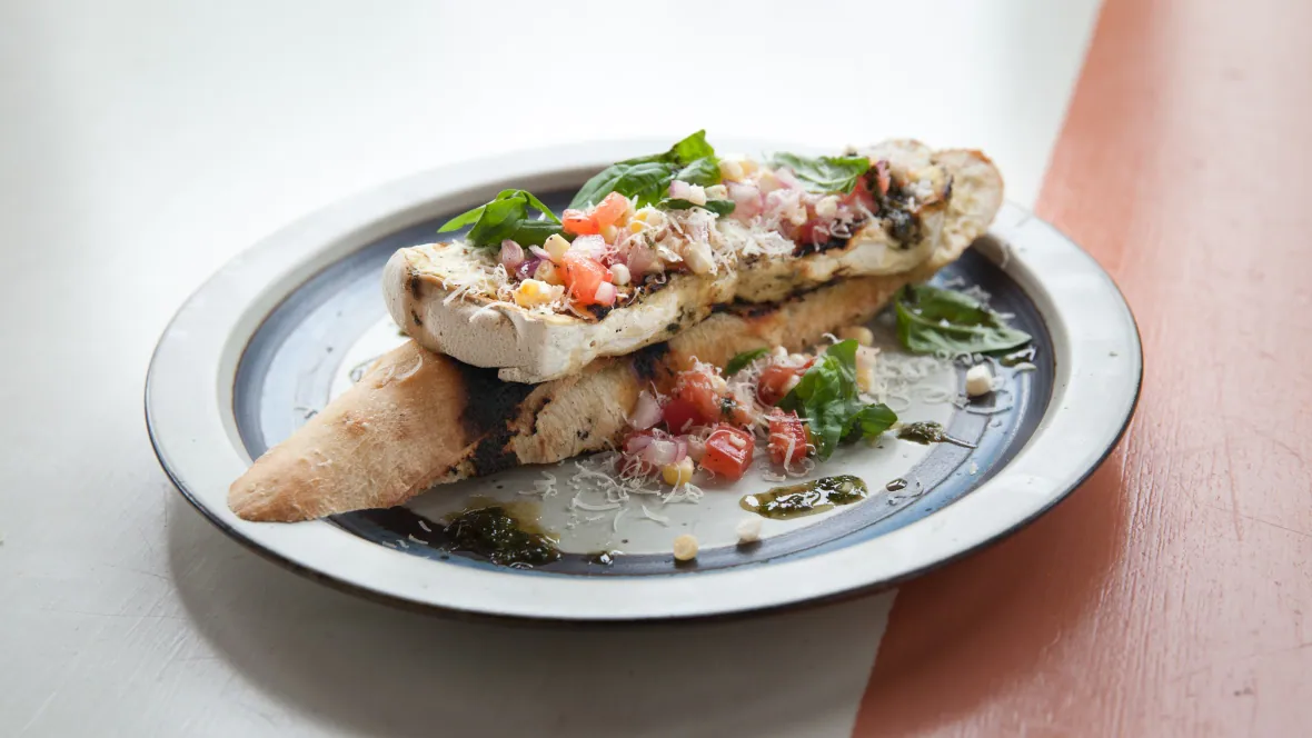 Grilled Puffball Bruschetta