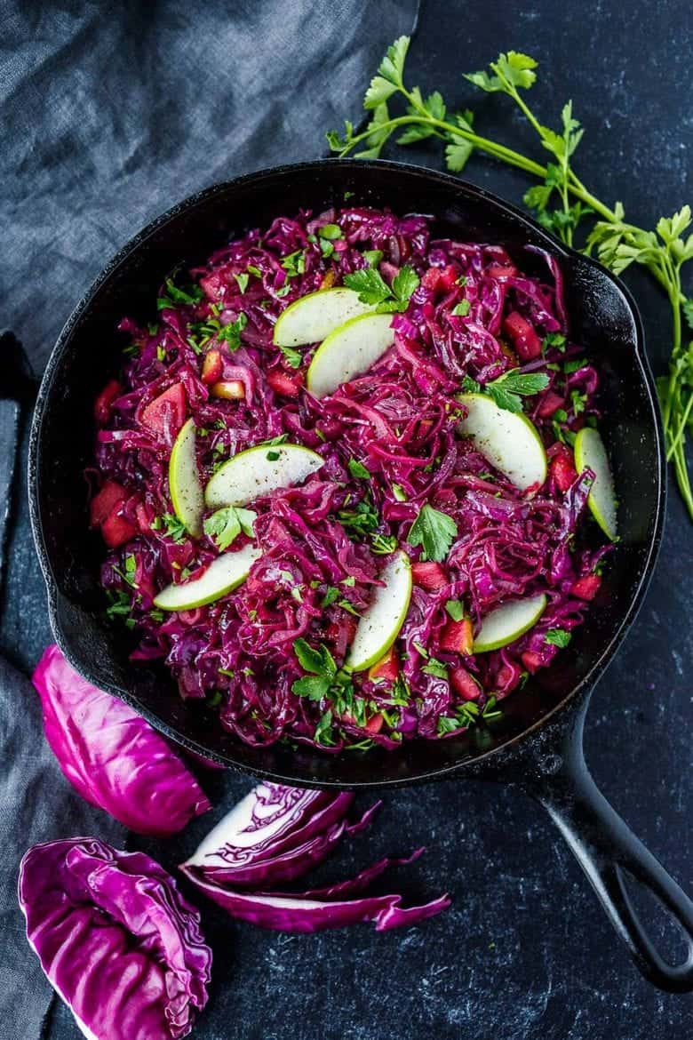 Warm Red Cabbage Slaw