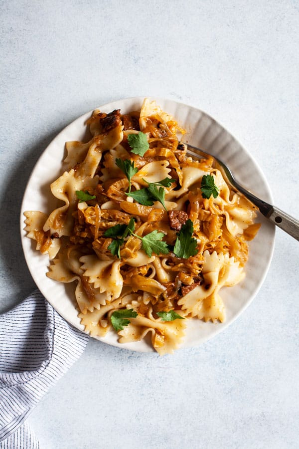 Caramelized Cabbage and Onion Pasta