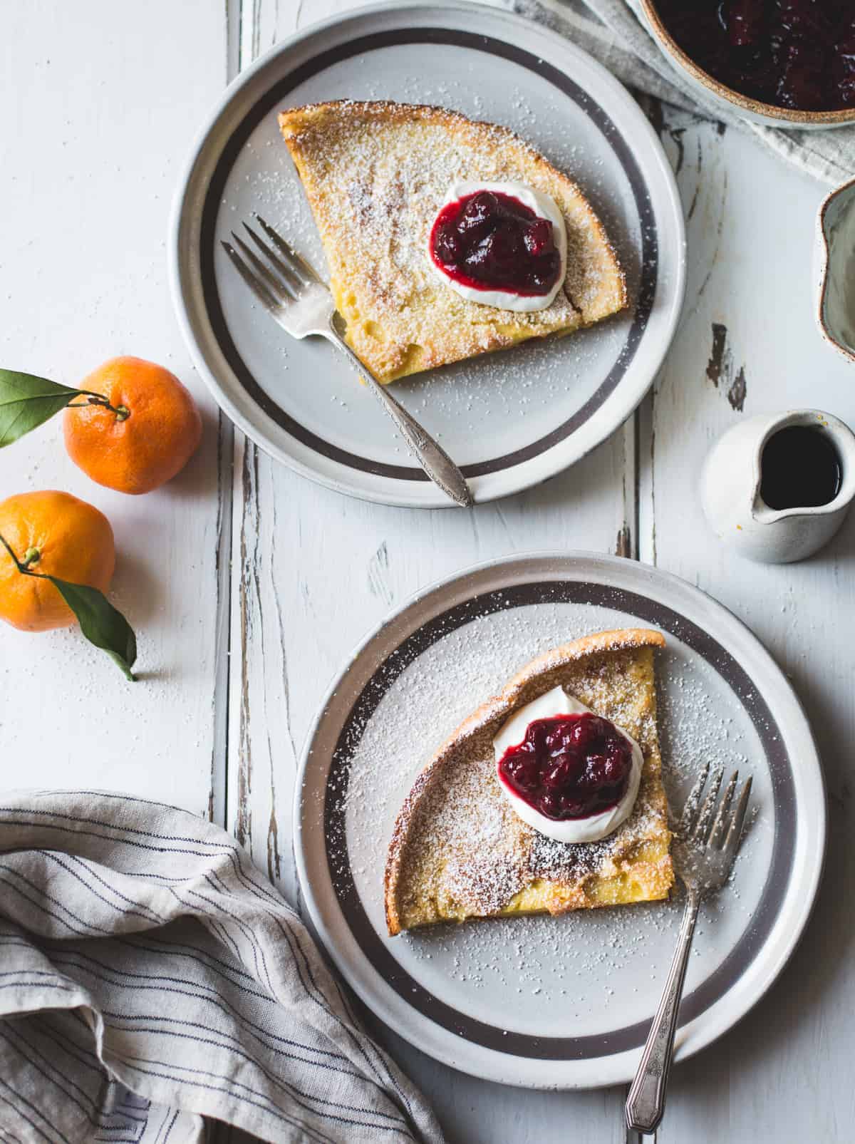 Sorghum Buttermilk Dutch Baby with Maple Cranberries