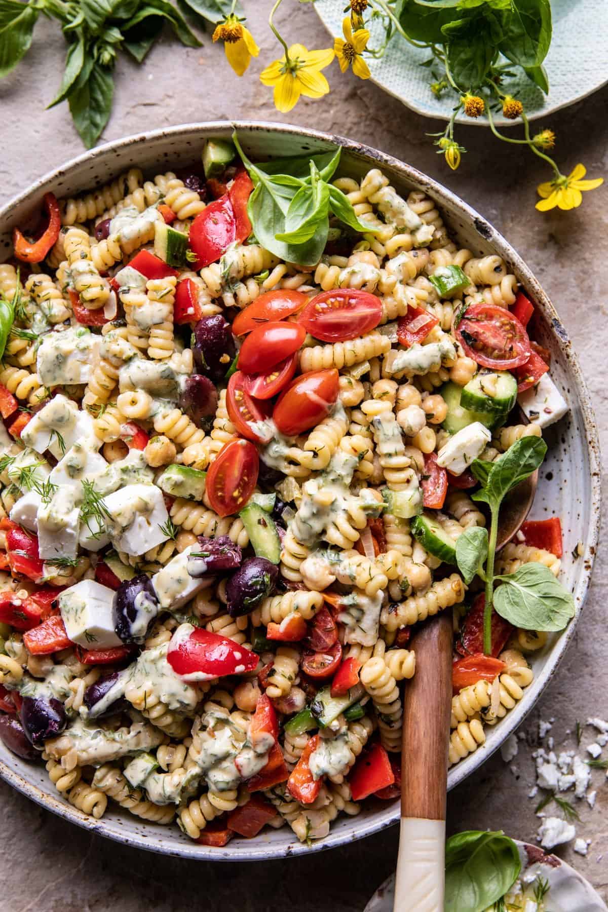 Greek Olive Pasta Salad