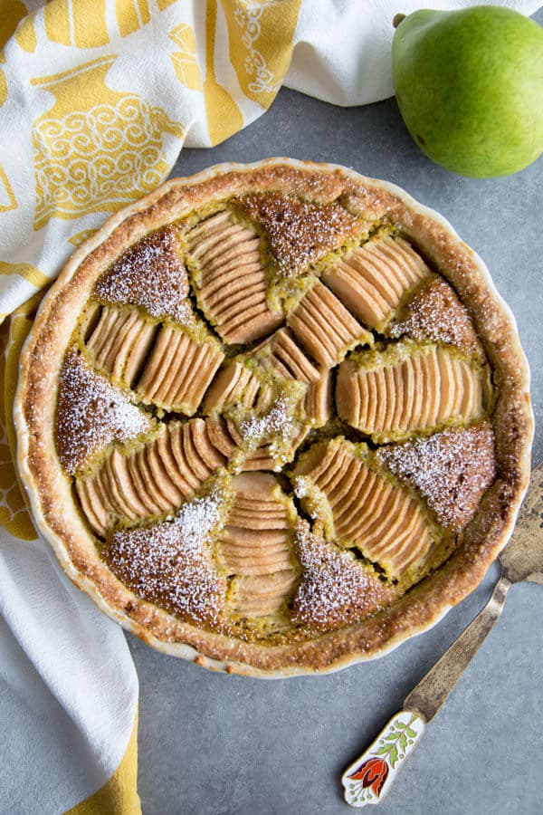 Pear Pistachio Frangipane Tart