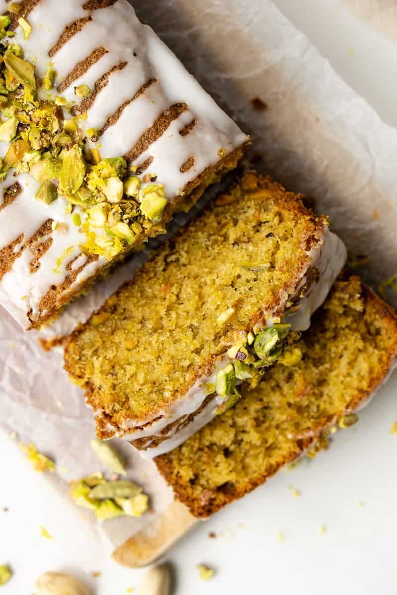 Pistachio Cardamom and Lemon Loaf Cake