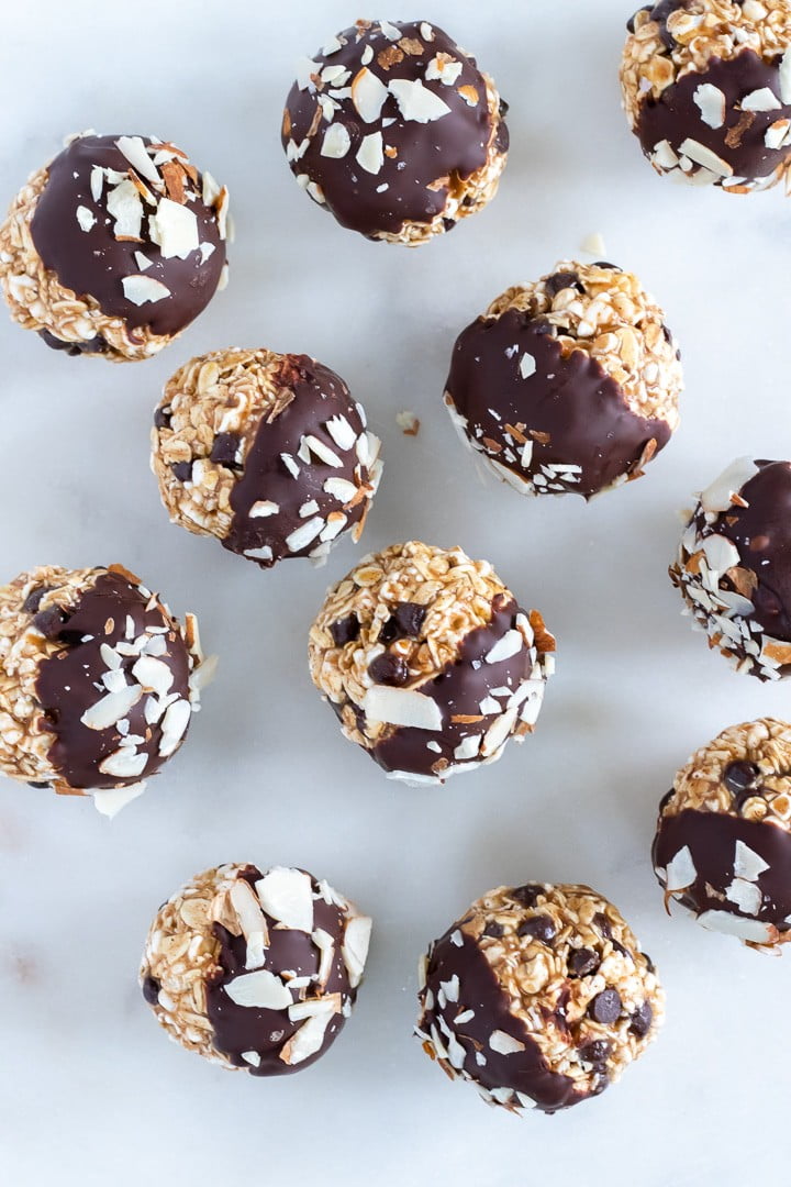 Salted Chocolate-Almond Popped Sorghum Balls