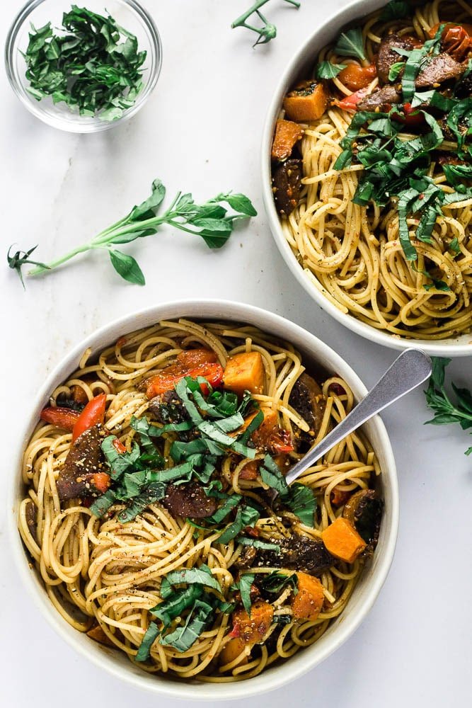 Roasted Vegetable and Truffle Oil Pasta