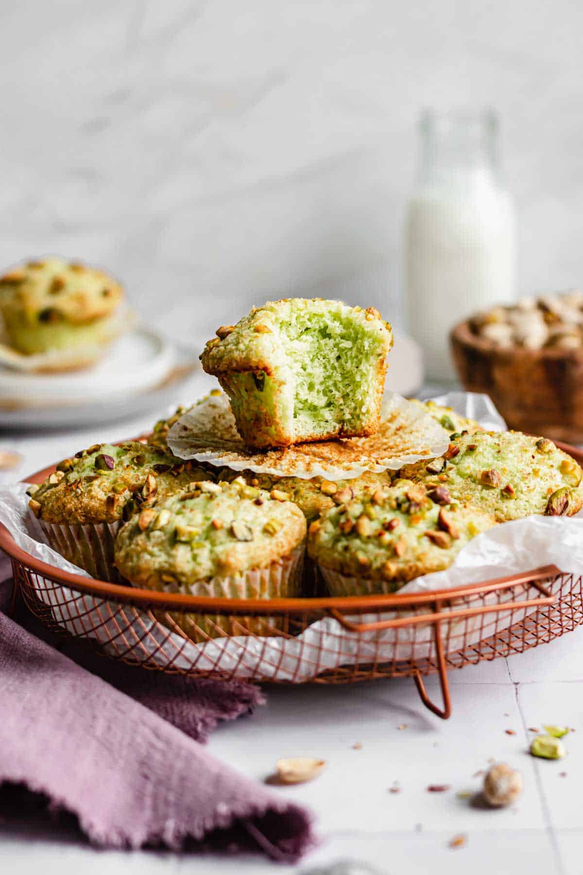 Bakery Style Pistachio Muffins