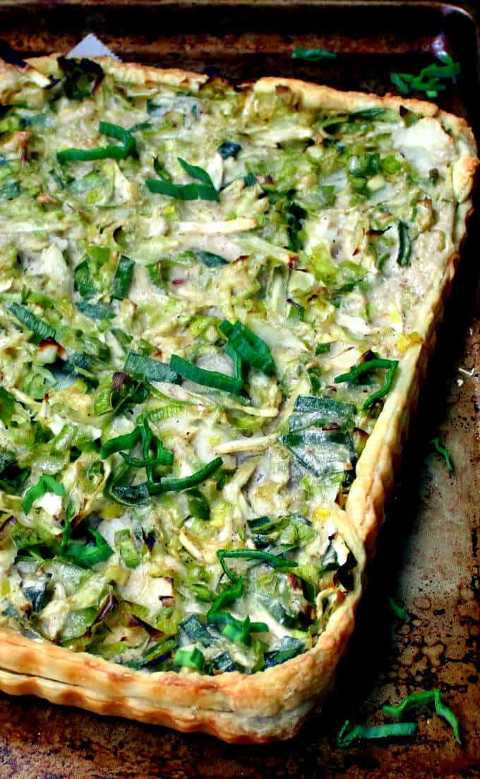 Vegan Cabbage, Leek and Potato Tart