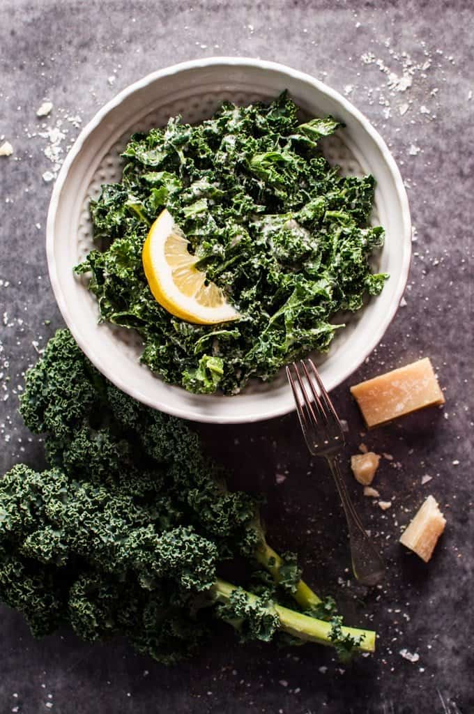 Kale Salad with Parmesan, Lemon and Black Truffle Oil