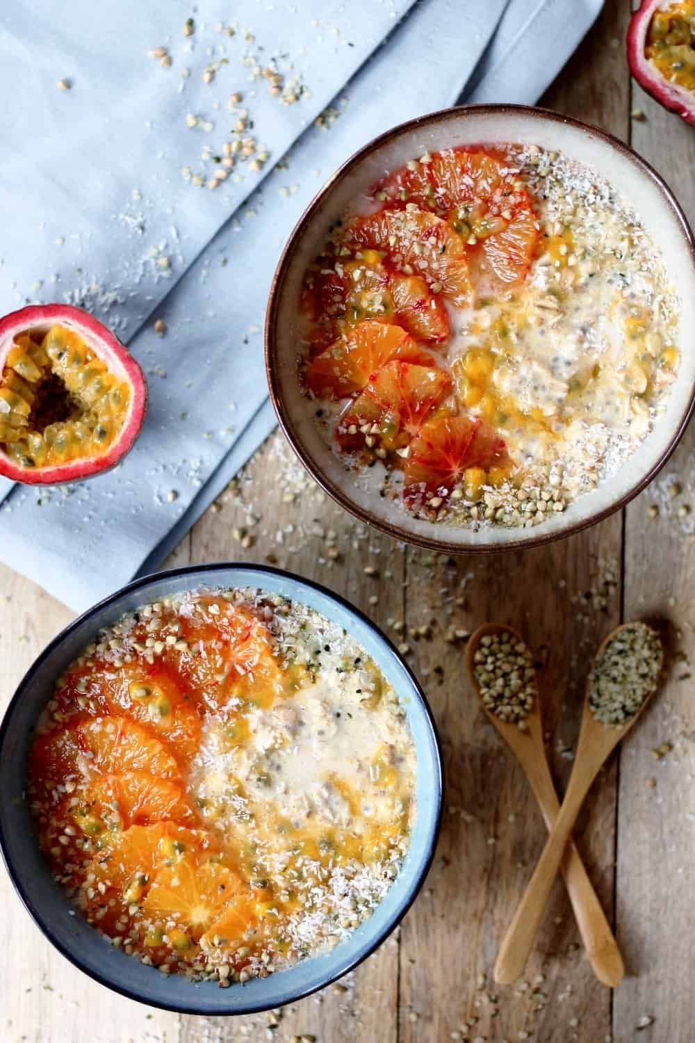 Passion Fruit Porridge with Coconut and Orange