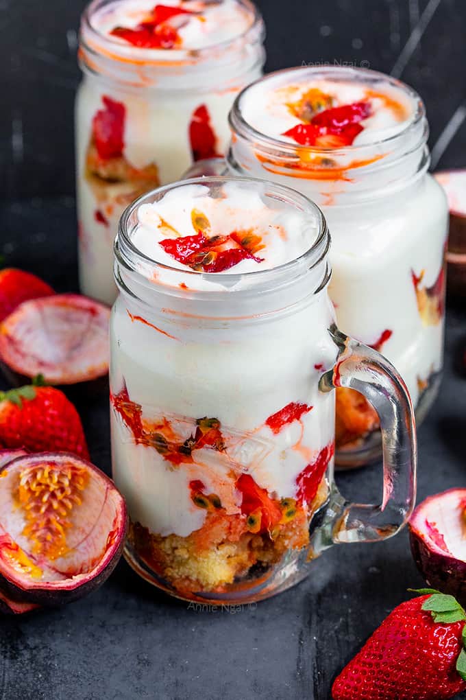 Strawberry Passion Fruit Trifles