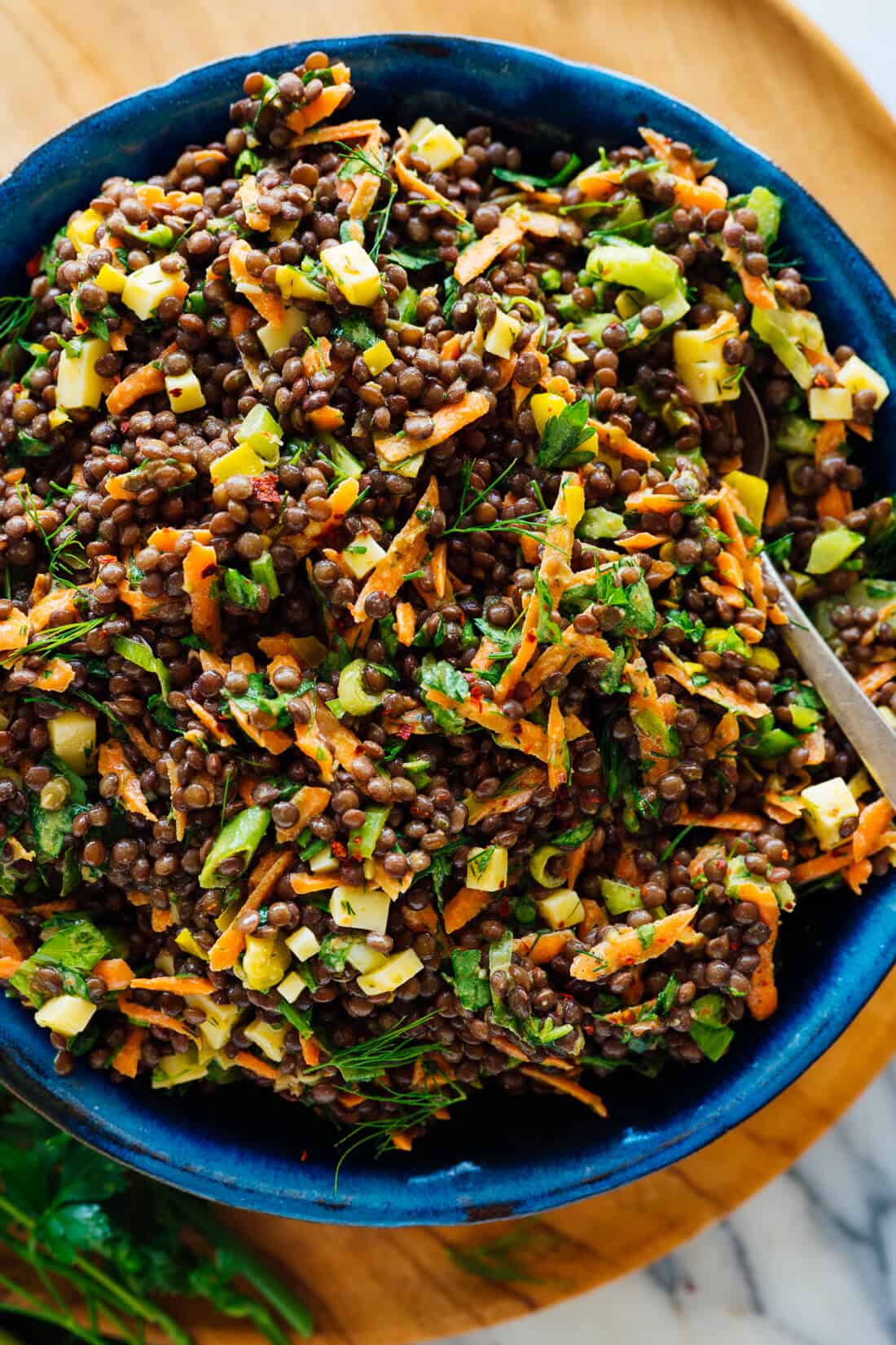 Tangy Lentil Salad with Dill & Pepperoncini