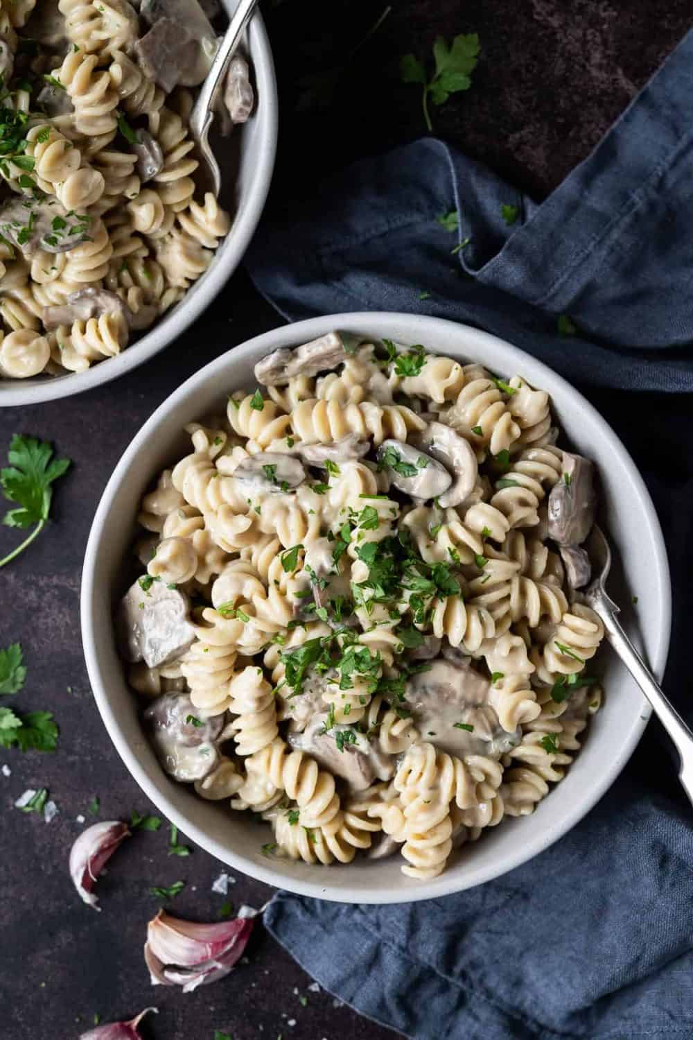 Creamy Vegan Mushroom Pasta with Truffle Oil