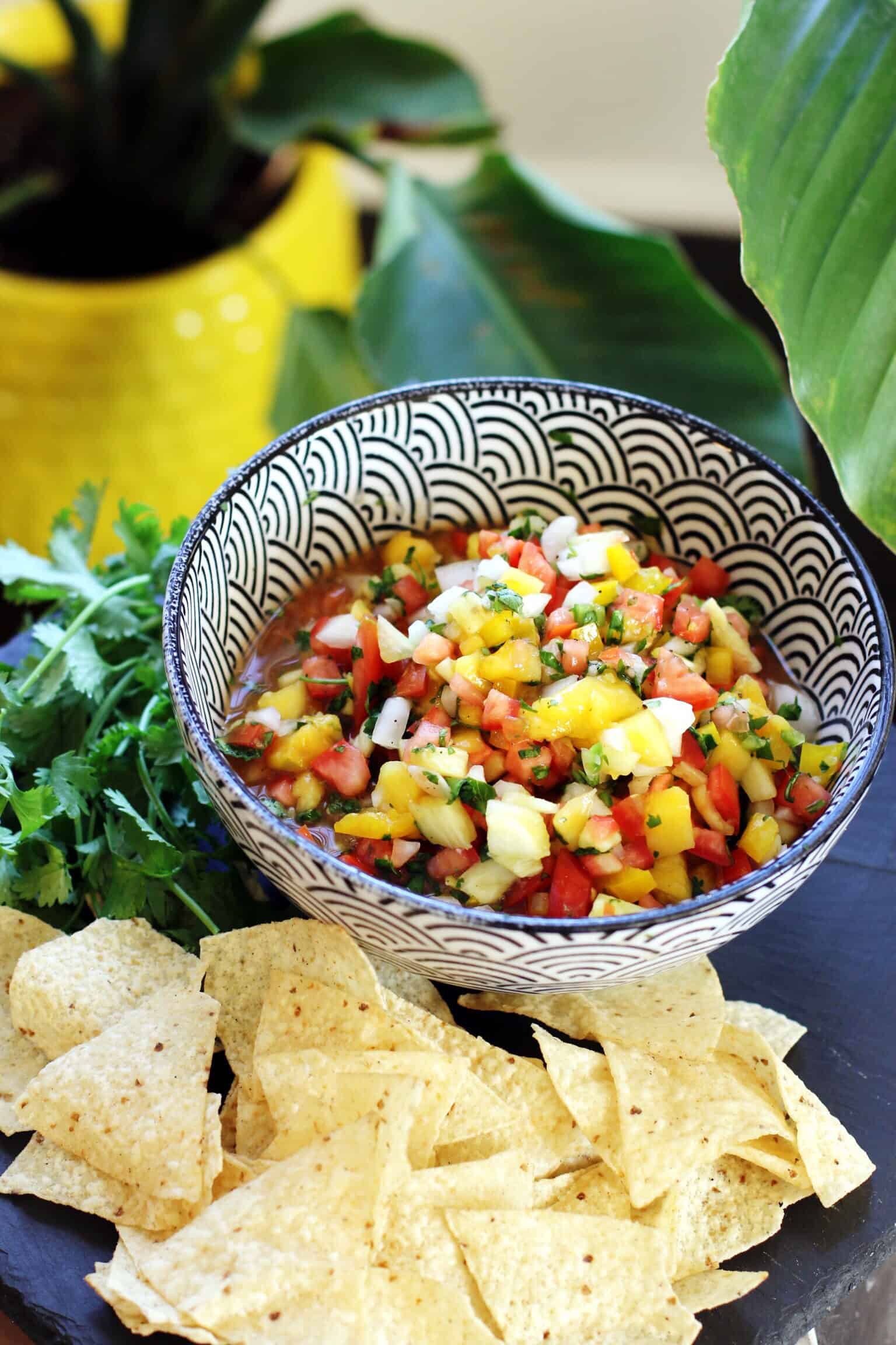 Mango Pineapple Salsa with Serrano Pepper